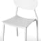 Fabulaxe Modern Plastic Outdoor Dining Chair with Open Oval Back Design, White, PK 2 QI004226.WT.2 - alternate 3